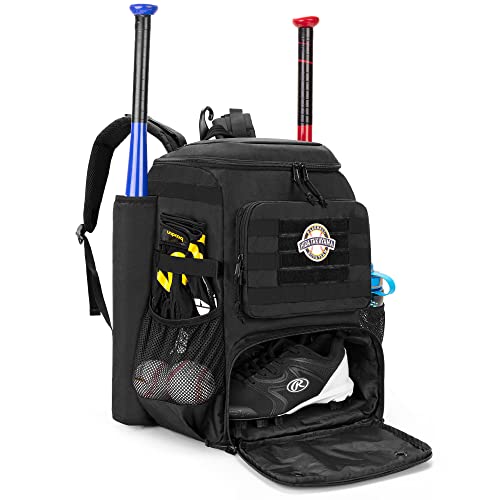DSLEAF Baseball Backpack with 2 Bat Sleeves, Softball Bag with Vented Shoe Space and Multi Pockets for Adults (Patent Design) - Image 1