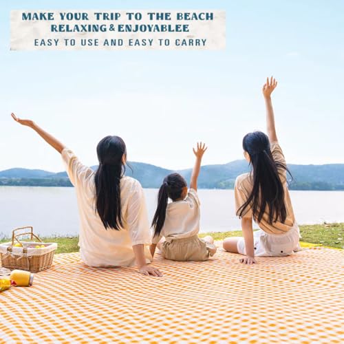 LRUUIDDE Extra Large 80"x 80" Beach Blanket, Outdoor Picnic Blankets, Waterproof Sandproof Portable Blankets, Foldable and Lightweight for Spring Summer Camping, Beach, Park - Image 4