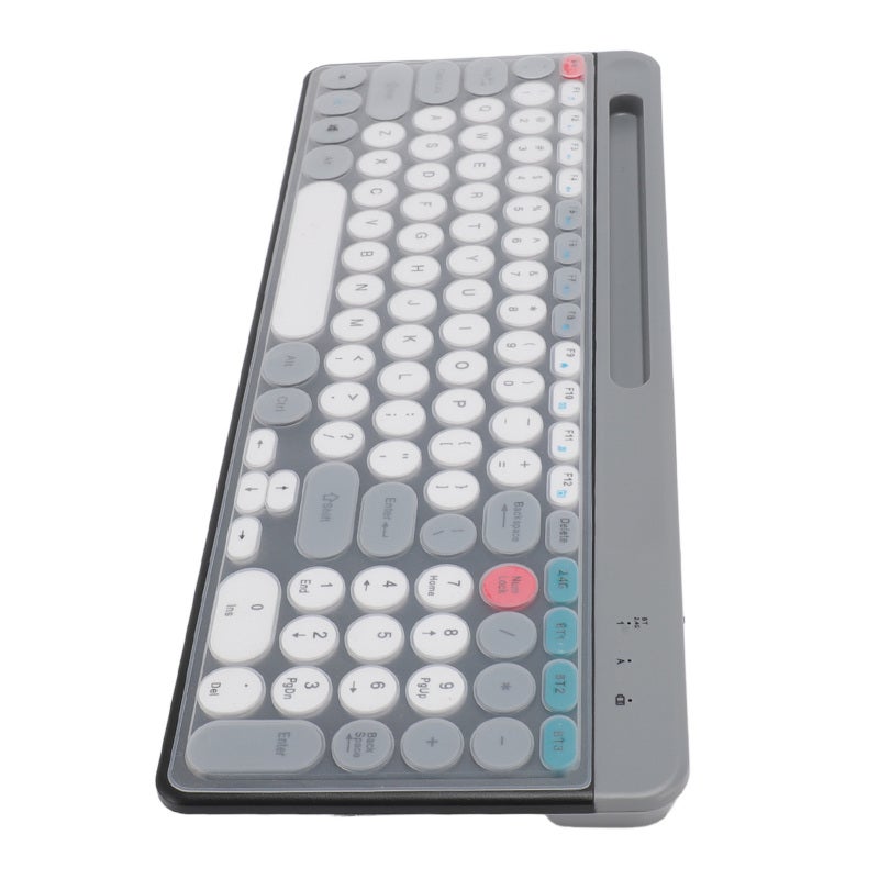 Wireless Keyboard Mouse Set: Dual Mode Connectivity, Multi Device Support, Vintage Round Keycaps - 100 Keys, Adjustable DPI Mouse for Home Entertainment, Office Use & Multi Device Users - Image 1