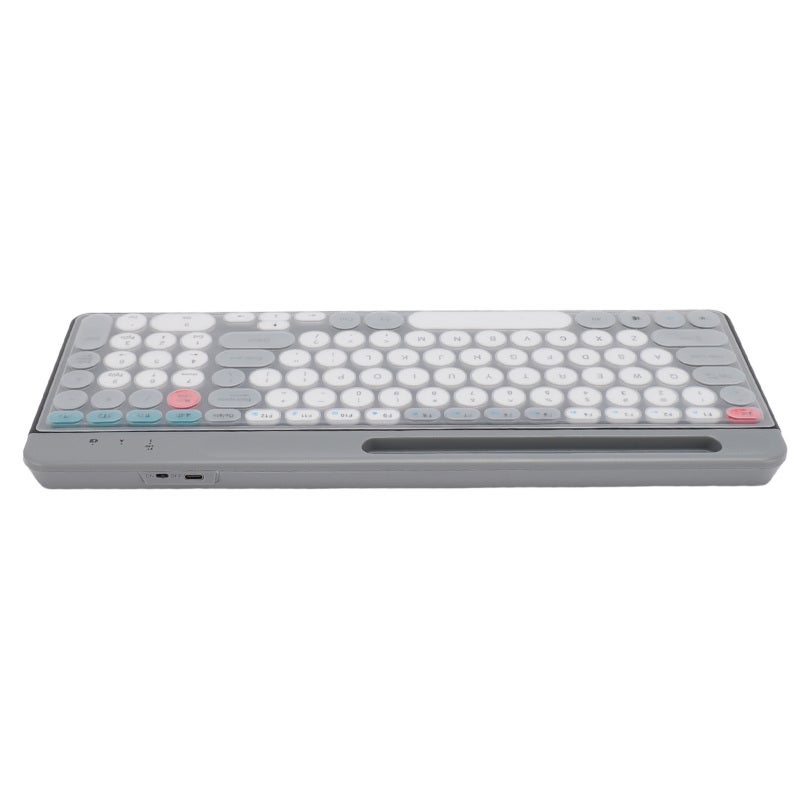 Wireless Keyboard Mouse Set: Dual Mode Connectivity, Multi Device Support, Vintage Round Keycaps - 100 Keys, Adjustable DPI Mouse for Home Entertainment, Office Use & Multi Device Users - Image 3
