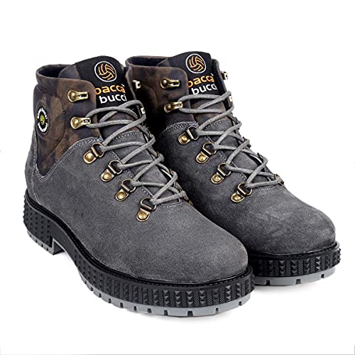 Bacca Bucci Men's Urban Suede Leather Boots Tactical Leather Boots For Motorcycle & Combat Grey, 6 UK - Image 5