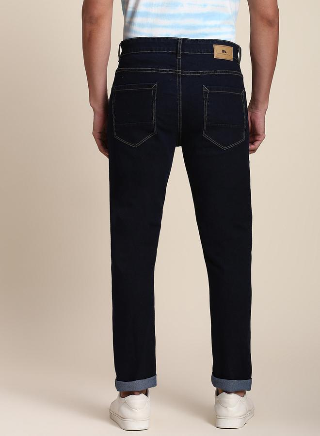 Dennis Lingo Slim Fit Dark Blue Men's Jeans with Button & Zip Closure  - Image 5