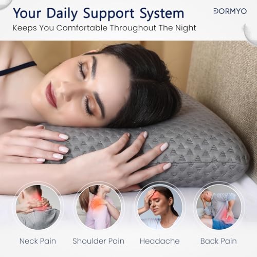 Dormyo Regular Sleeping and Medium Slim Memory Foam Pillow (1, Classic, 4 inches Height) - Image 5