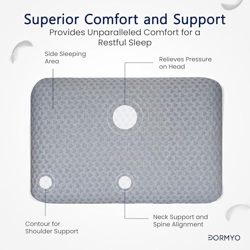 Dormyo Regular Sleeping and Medium Slim Memory Foam Pillow (1, Classic, 4 inches Height) - Image 3