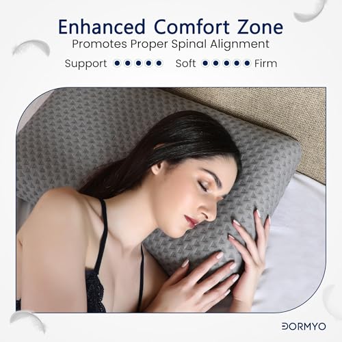 Dormyo Regular Sleeping and Medium Slim Memory Foam Pillow (1, Classic, 4 inches Height) - Image 4