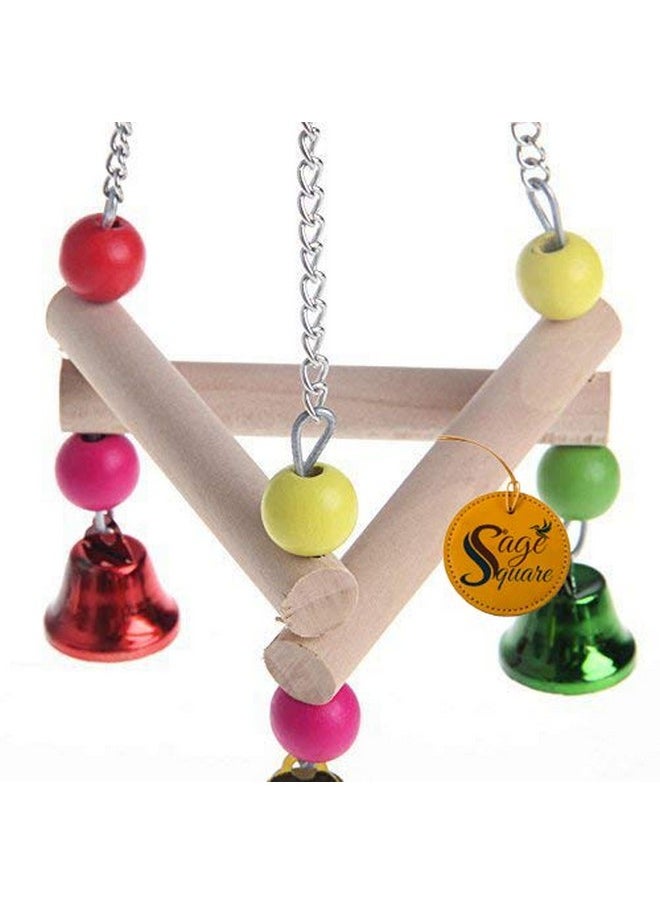 Sage Square Sage Square Natural Wood Bead Chain Swing Toy for Parrot, Budgies, Cockatiel, Lovebird, Budgerigar, Sun Conure, Finch, African Grey, Canary, Cockatoo, Macaw Birds  - Image 3