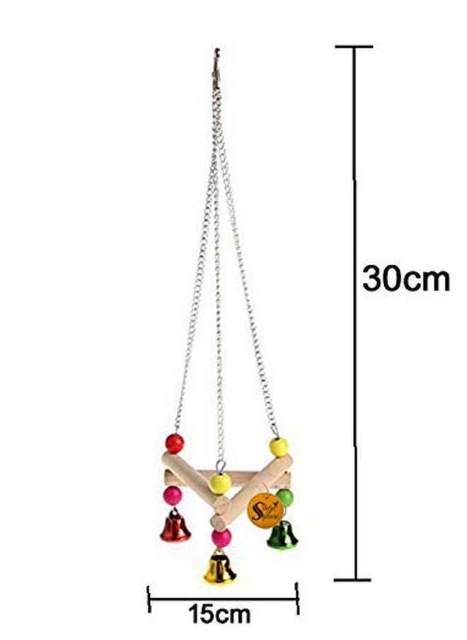 Sage Square Sage Square Natural Wood Bead Chain Swing Toy for Parrot, Budgies, Cockatiel, Lovebird, Budgerigar, Sun Conure, Finch, African Grey, Canary, Cockatoo, Macaw Birds  - Image 2