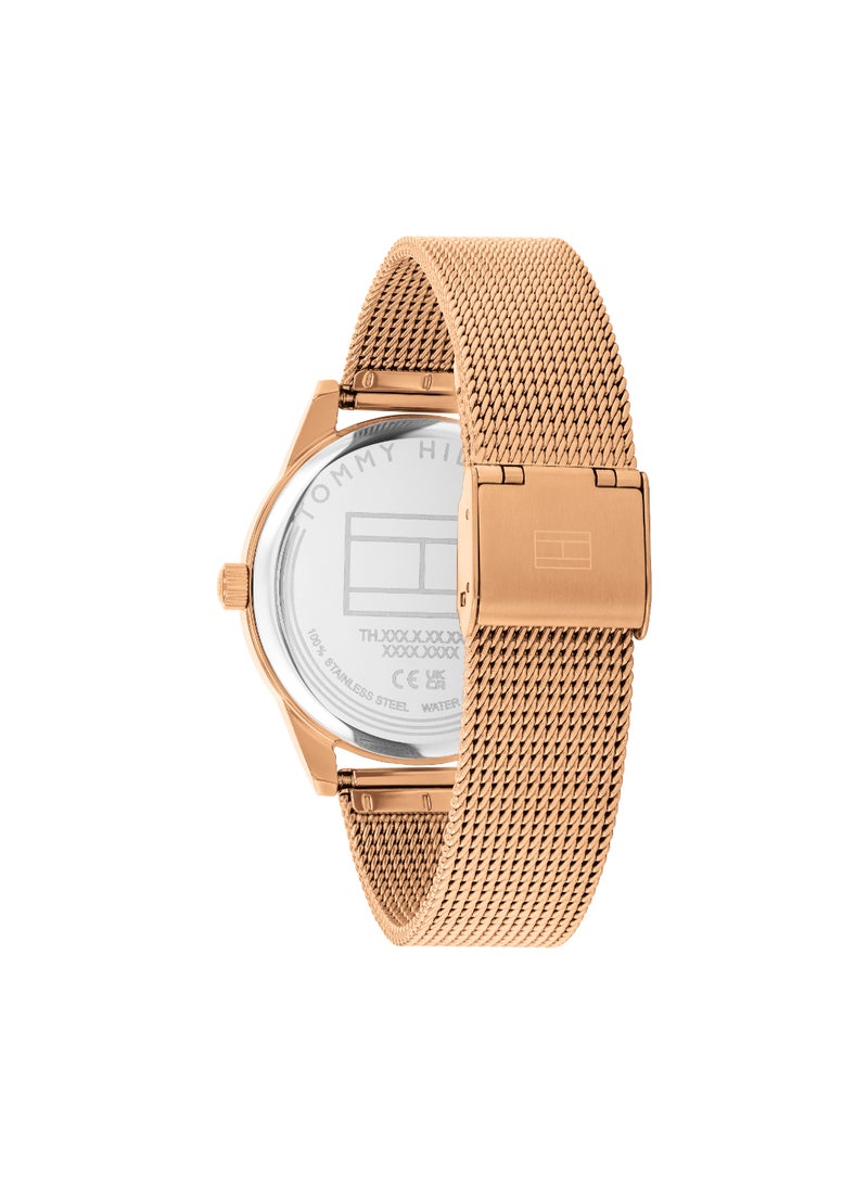 Tommy Hilfiger Analogue Multifunction Quartz Watch for Women with Rose Gold Colored Stainless Steel Mesh Bracelet - 1782770 - Image 2