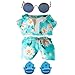 Beofinest Vacation Style Clothes for 17cm Doll Accessories for 17cm Dolls Fashion Casual Stylish 5 PCS Set Glasses Shoes Clothes Set No Doll Blue - Image 3