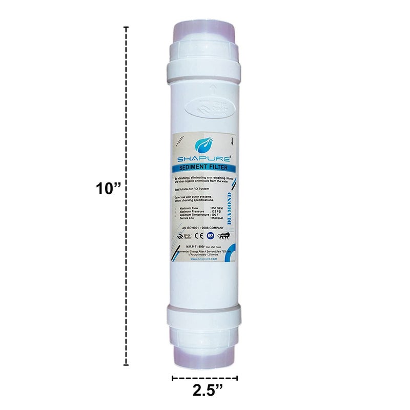 Shapure Ro Service Kit with 80 GPD Membrane Filter kit for Water Purifier Alkaline Membrane Inline Spun Carbon Sediment CartridgeWorks up to 2500 Yearly kit Without tds Meter - Image 3
