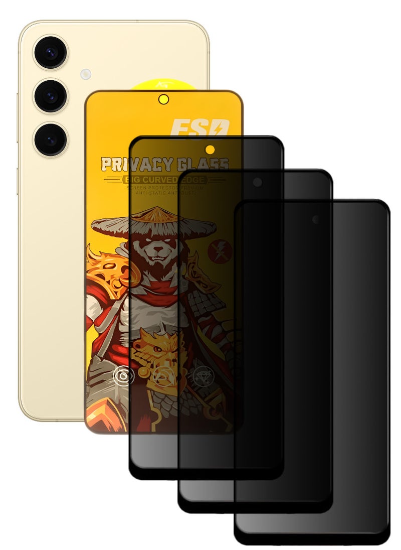 ESD 3 Pieces Tempered Dustproof Privacy Glass Screen Protector Compatible For Samsung Galaxy S24 - Image 1