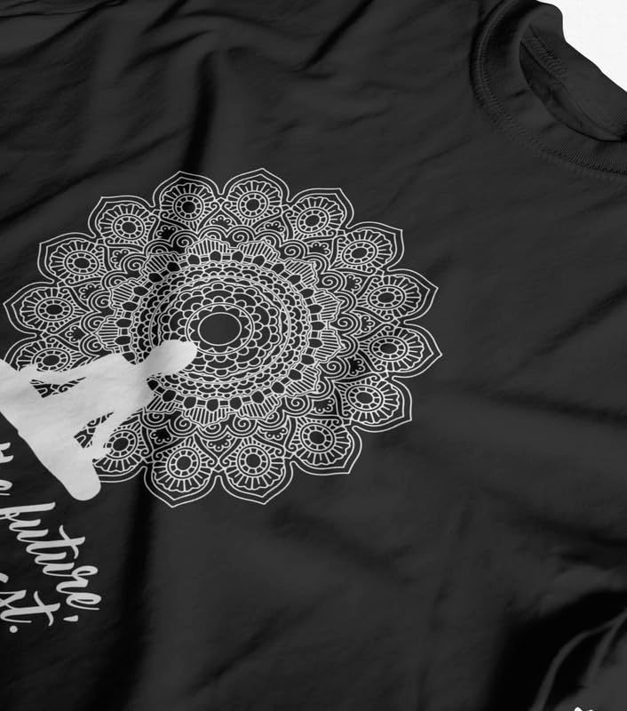 INDISSH Men's Regular Fit Half-Sleeves Themed Graphic Printed Tshirt | Regular Wear T-Shirt for Men's- RNM-YOGINH-BLK-2XL Black - Image 2