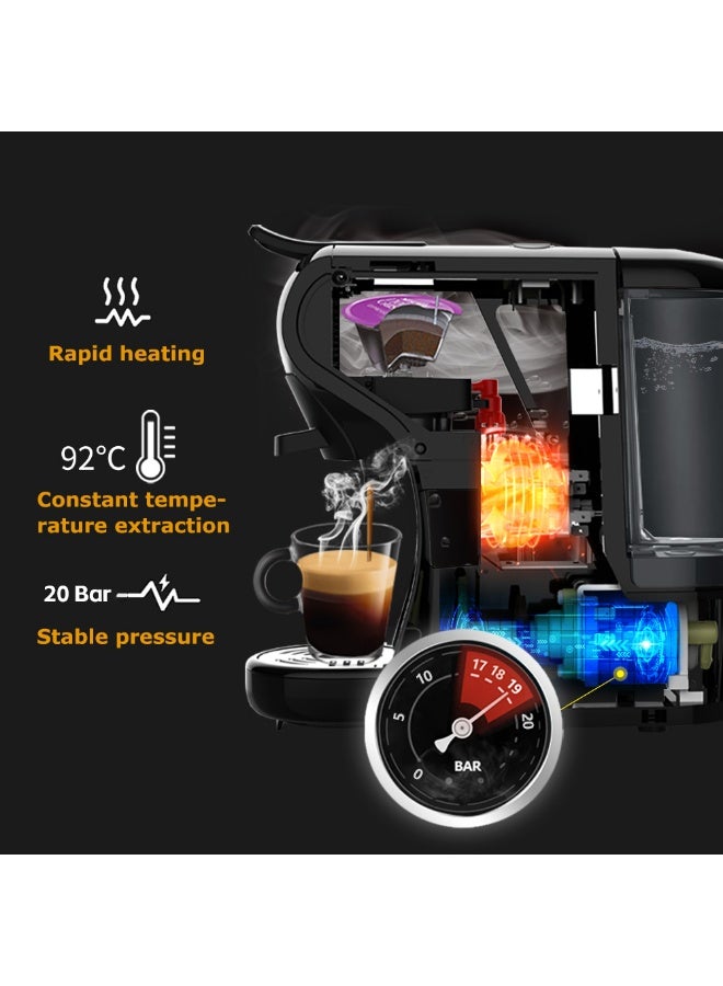 HiBREW 4 in 1 Multifunction Espresso Coffee Machine Hot and Cold Brew Capsule Espresso Maker For Nespresso Ground Coffee K cup H1A White - Image 3