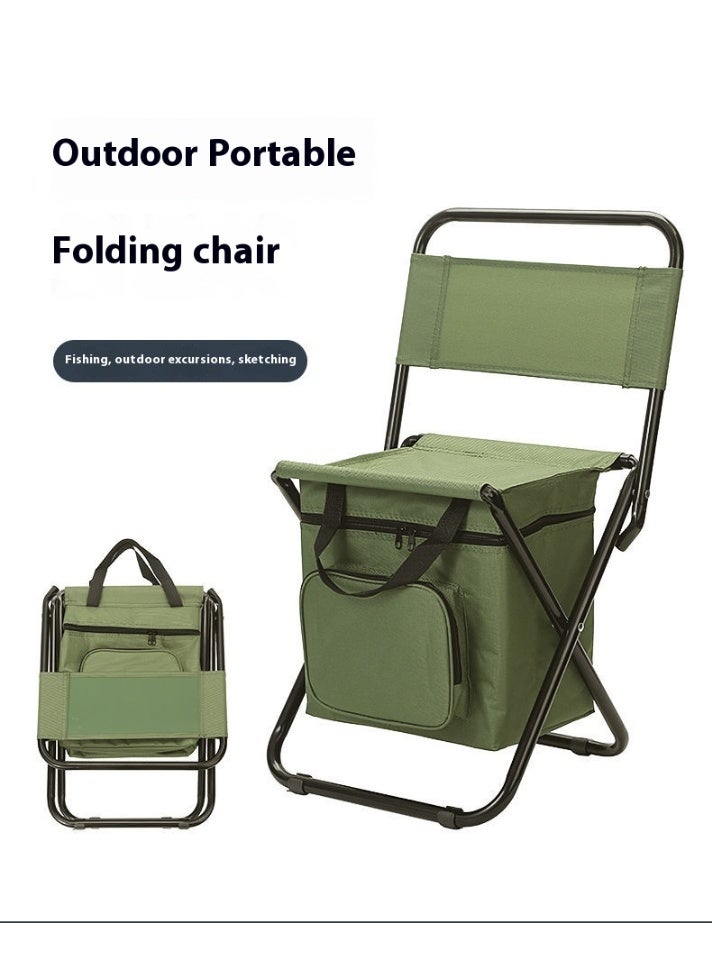 SISGL Outdoor Portable Camping Chair, Lightweight Folding Camping Chair, Heavy Duty Support 120KG, High Back Padded Lawn Chair With 10L Large Capacity Insulation Storage Bag - Image 3