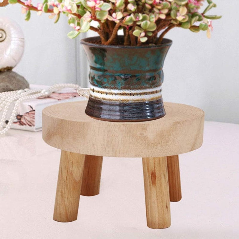 YUIOP Mini Wooden Stool Display Stand Modern Plant Stand, Flower Pot Holder Potted Rack Planter Supports Decorative Plant Holder Indoor Outdoor for Home, Garden, Patio(NOT POTS) - Image 3