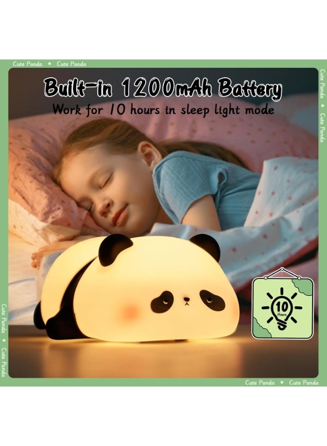Children's Night Light Panda Night Lamp, Children, 3 Light Modes, Nursing Light, Dimmable with Timer, Touch Control, Silicone Night Light Baby, USB Rechargeable Panda Lamp - Image 3