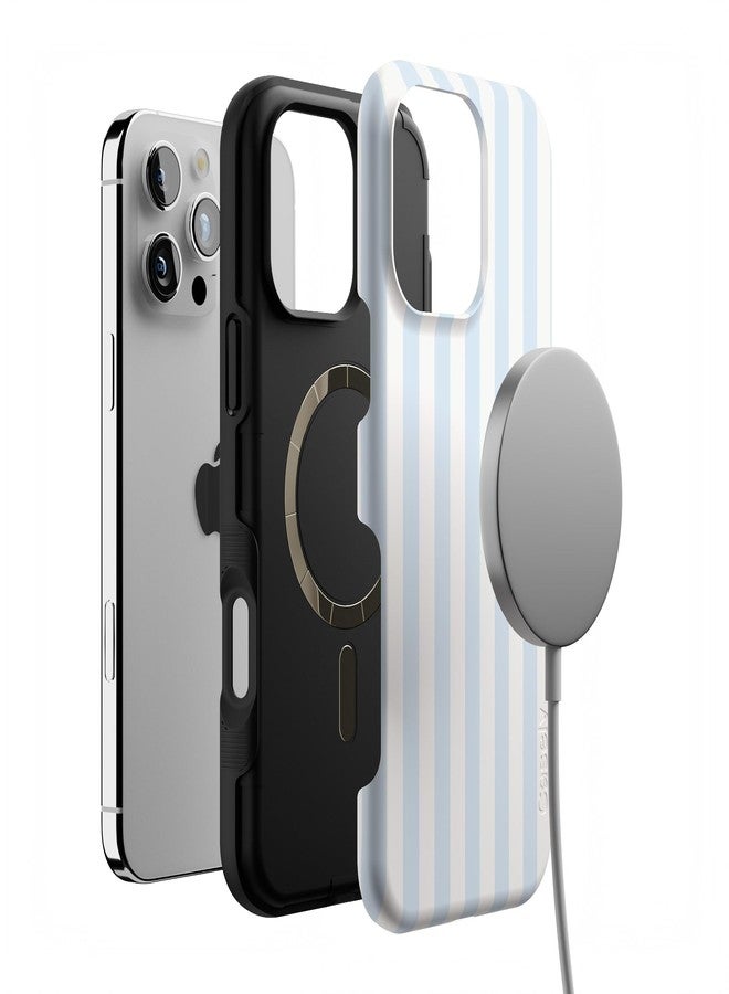 Casely iPhone 16 Pro Max Case | Blue Stripes | Sunday Best | Compatible with MagSafe | Bold Protective Design - Image 4