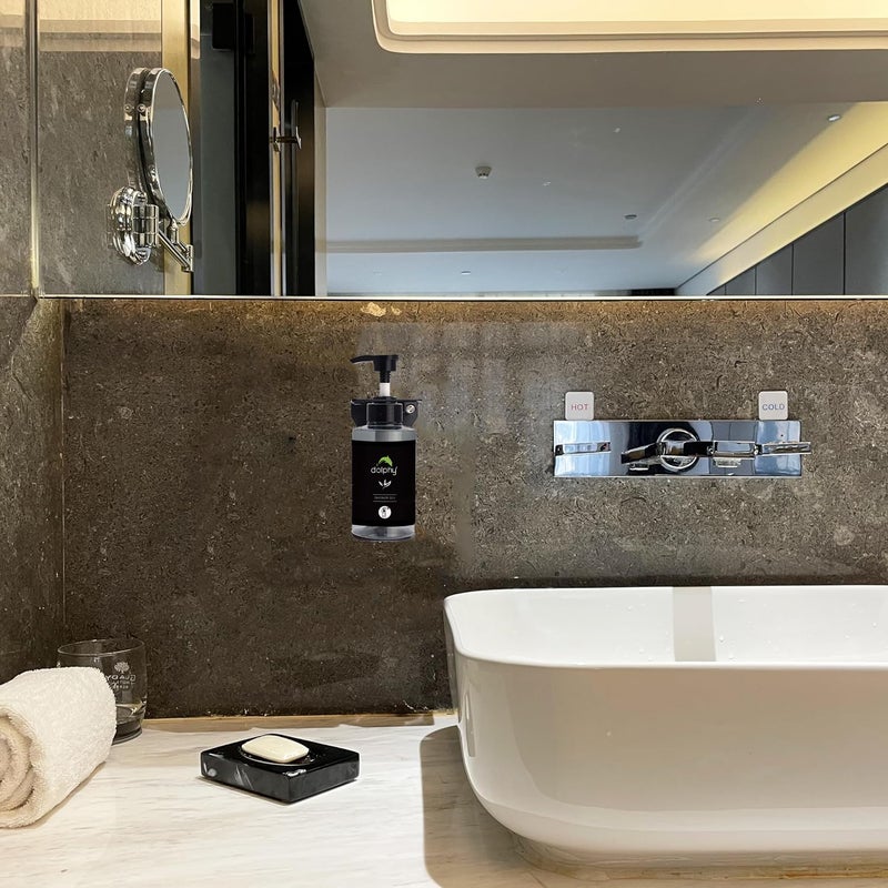 DOLPHY موزع سائل الصابون المثبت على الحائط دولفي | لغسل اليدين، الشامبو، البلسم وجل الاستحمام للحمام/الحوض/مغسلة المطبخ - 300 مل - Image 5