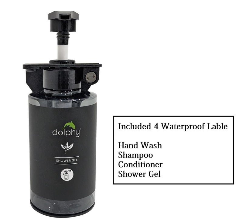 DOLPHY موزع سائل الصابون المثبت على الحائط دولفي | لغسل اليدين، الشامبو، البلسم وجل الاستحمام للحمام/الحوض/مغسلة المطبخ - 300 مل - Image 2