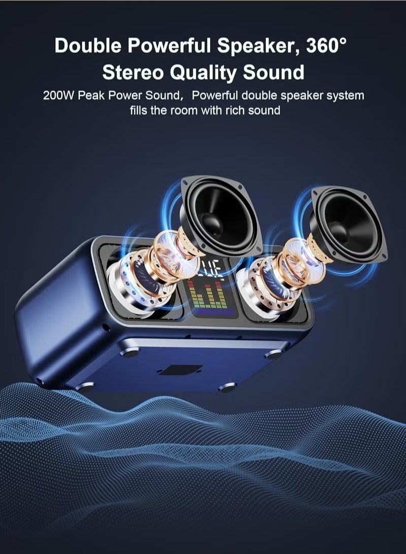 Smart Berry Portable Karaoke Machine with 2 Wireless Microphones – Rechargeable Bluetooth Speaker for Adults & Kids, AUX/USB/TF Card Inputs, PA System for Parties, Home & Outdoor Fun – Ultimate Singing & Entertainment Experience - Image 4