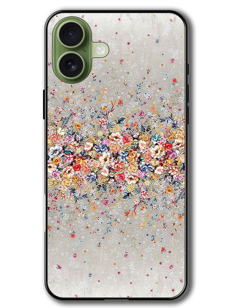 Theodor Case Compatible with Apple iPhone 17 6.3 Inch Protection Shockproof Bumper Cover Small Flowers Abstract Art - Image 1