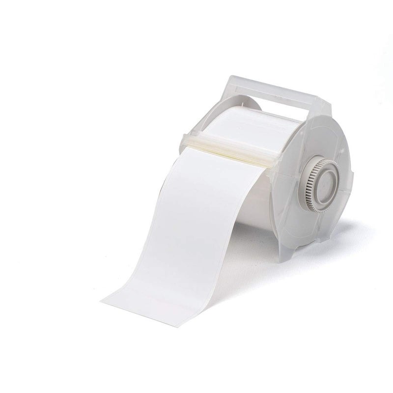 Brady High Adhesion Vinyl Label Tape (113111) - White Vinyl Film - Compatible with GlobalMark Industrial Label Printer - 100' Length, 2.25" Width