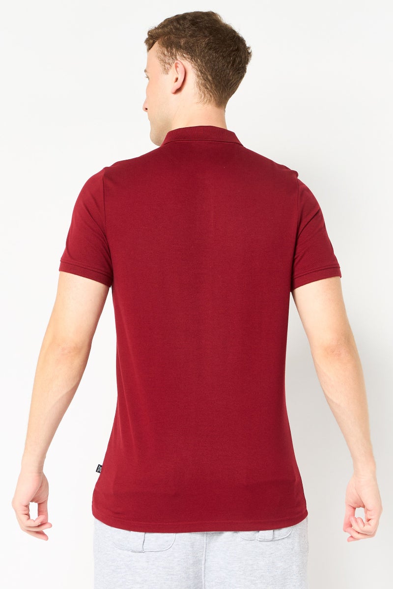 PUMA Men Slim Fit Short Sleeve Outdoor Polo Shirt, Dark Red - Image 2