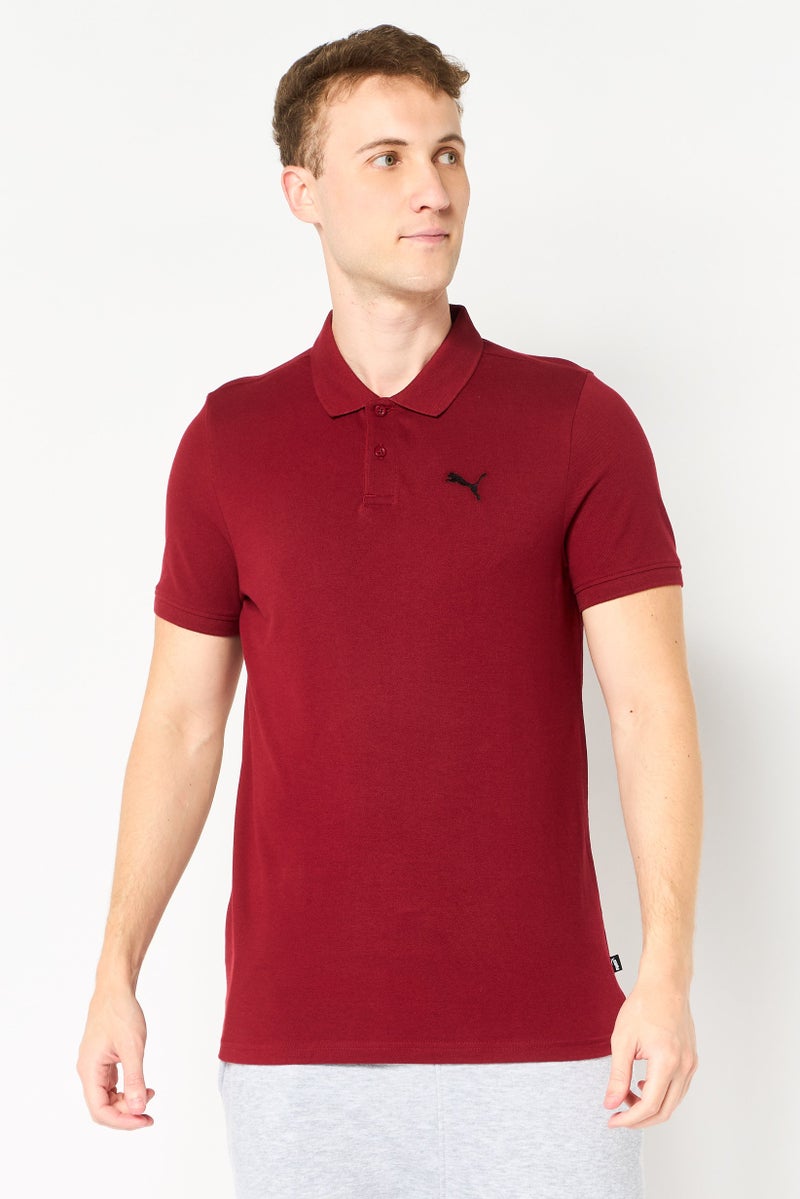 PUMA Men Slim Fit Short Sleeve Outdoor Polo Shirt, Dark Red - Image 1