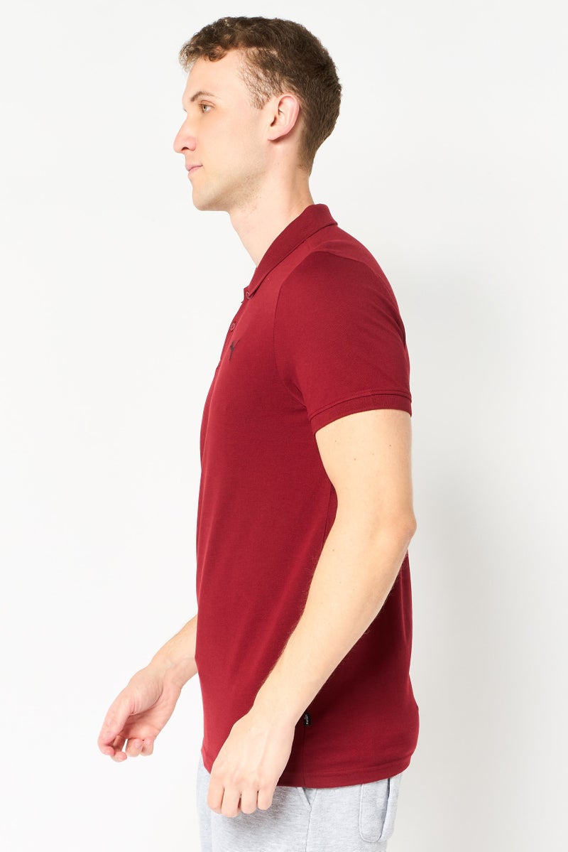 PUMA Men Slim Fit Short Sleeve Outdoor Polo Shirt, Dark Red - Image 4