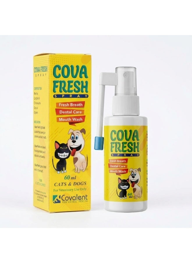 Covalent Cova Fresh Breath Dental Care Spray & Mouthwash for Dogs & Cats 60ml - Image 1