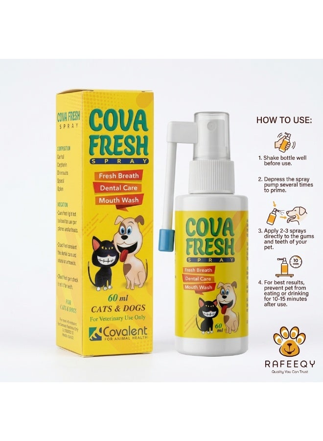 Covalent Cova Fresh Breath Dental Care Spray & Mouthwash for Dogs & Cats 60ml - Image 4