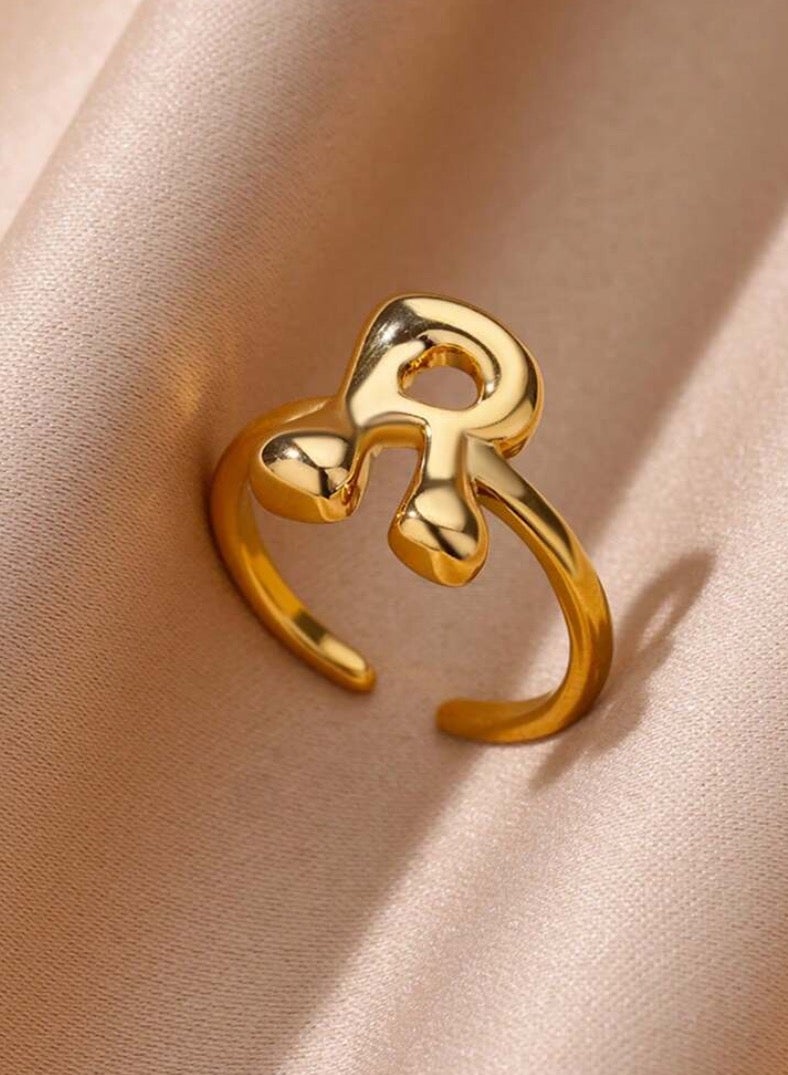 إيكوال خاتم نسائي من الاستانلس ستيل مطلي باللون الذهبي بمقاس موحد - Image 1