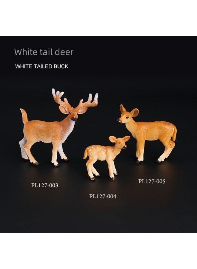 Realistic Wild Animal Deer Models Gazelle Plum Blossom Deer Tame Solid Static Children's Animal Toy Set-Color:PL127-217 Sword Antelope - Image 4