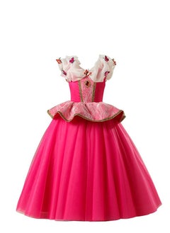 1-Piece Aurora Princess Dress Costume for Girls Kids Dress Up 110-150 cm 3-8 Years Birthday Party Cosplay Outfits