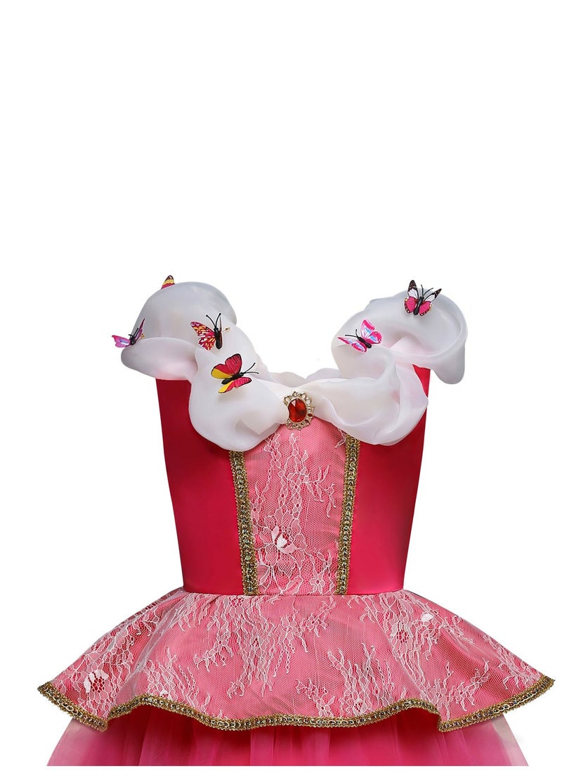 Generic - 1-Piece Aurora Princess Dress Costume for Girls Kids Dress Up 110-150 cm 3-8 Years Birthday Party Cosplay Outfits - Image 1