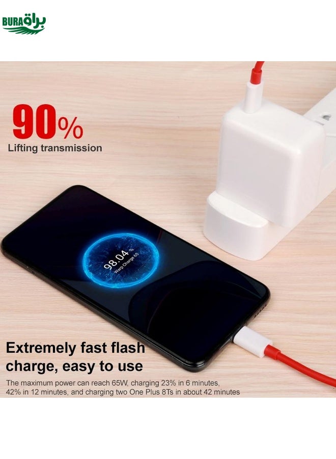 BURAQ 65W Warp Flash Charging Mobile Phone Adapter, Style:65W Charger+1.5m Fast Charging Cable - Image 3