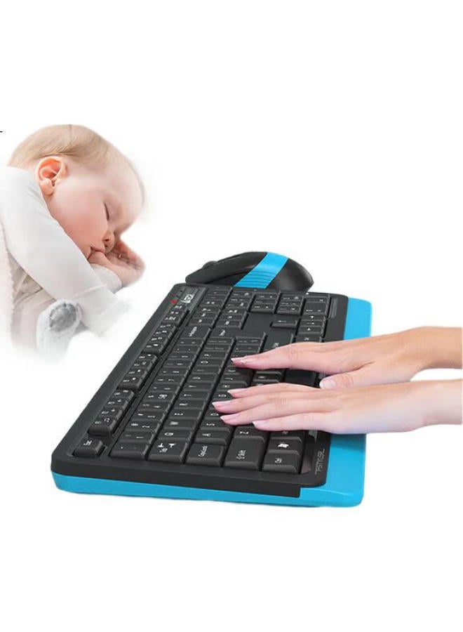 A4Tech Fb1010Q 104-Key Wireless/Bluetooth Multi-Mode Keyboard And Mouse Set, Quiet Laptop Office Typing Membrane Keyboard And Mouse Combo, Vibrant Orange - Image 1