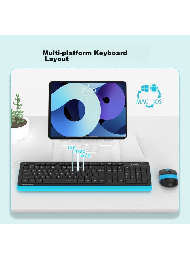 A4tech Fb1010q 104-key Wireless/bluetooth Multi-mode Keyboard And Mouse Set, Quiet Laptop Office Typing Membrane Keyboard And Mouse Combo, Vibrant Orange - Image 4
