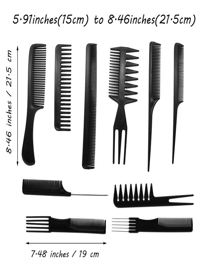 EastyGold Styling Hair Comb Set Salon Barber Hairstylist Comb 10 Pack Hair Brush Hairdressing Hair Care Style Accessory Double-sided for Men Boy Gentleman Women - Image 2