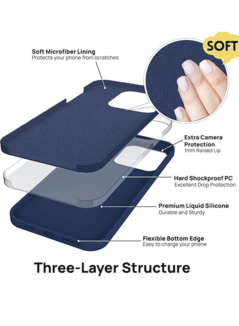 iPhone 13 Pro Max Mobile Case Cover with Liquid Silicone Slim Protection Phone Back Cover Soft Anti-Scratch Protector Supports Wireless Charging Super Silky Comfortabal Touching for 13 Pro Max - Image 4