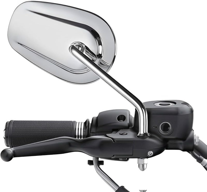 VPZMT Harley 8mm Teardrop Rearview Mirrors for Harley Davidson Touring Sportster XL883 1200 - Silver - Image 4