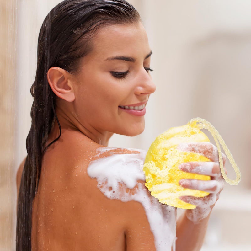 5 Colorful Shower Sponge Loofah Bath Scrubber Mesh Pouf Body Exfoliating Spa - Image 5