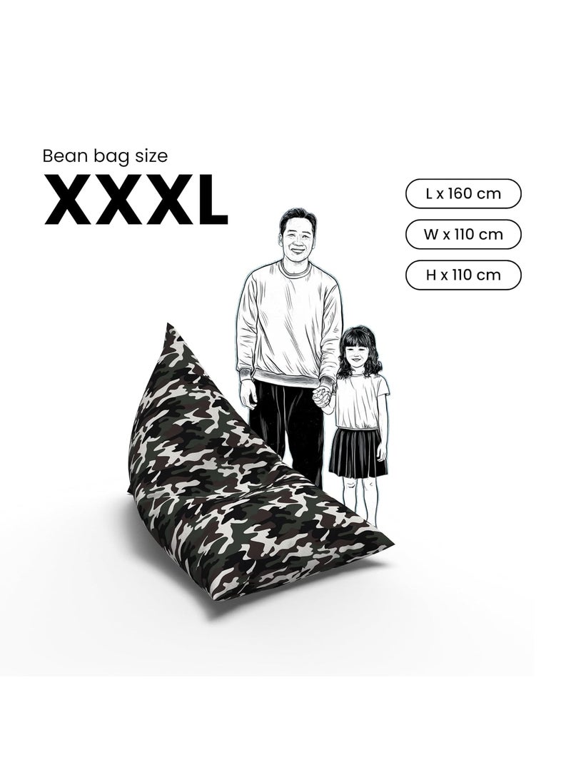 Growqk NOL Bean Bag Without Bean XXXL Size Camouflage Polycotton Adults Kids Bean Bag Perfect Back Support Big Bean Bag for Living Room Versatile Bean Bags for Relaxation and Comfort  - Image 4