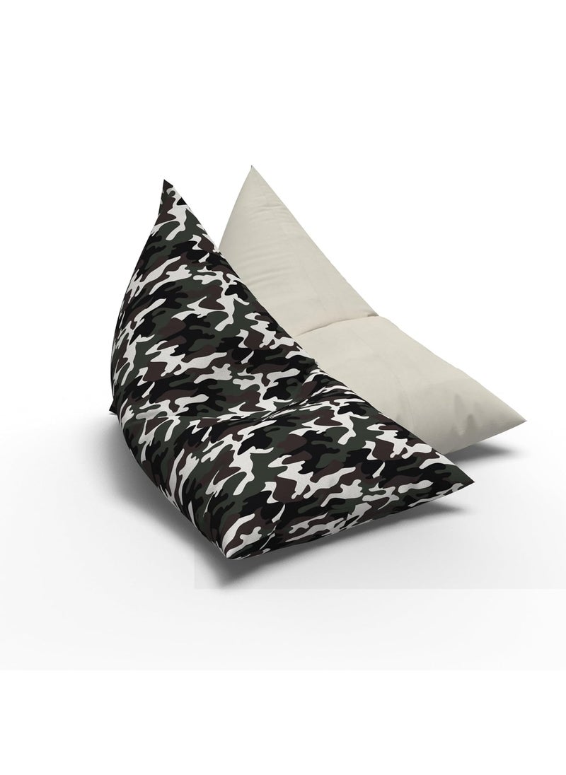 Growqk NOL Bean Bag Without Bean XXXL Size Camouflage Polycotton Adults Kids Bean Bag Perfect Back Support Big Bean Bag for Living Room Versatile Bean Bags for Relaxation and Comfort  - Image 1