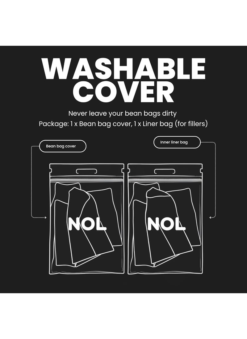 Growqk NOL Bean Bag Without Bean XXXL Size Camouflage Polycotton Adults Kids Bean Bag Perfect Back Support Big Bean Bag for Living Room Versatile Bean Bags for Relaxation and Comfort  - Image 5