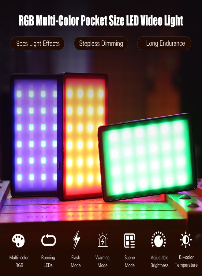 Weeylite مصباح فيديو LED RGB ملون كامل محمول من Weeylite RB08P، 2500-8500 كلفن، إضاءة ملء التصوير الفوتوغرافي، CRI 95+، 8 وات، بطارية مدمجة 3000 مللي أمبير في الساعة للاستوديو، للتصوير الإبداعي اليومي - Image 4