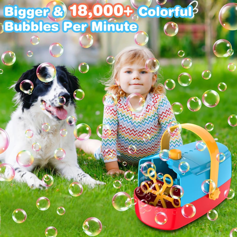 Zerhunt Bubble Machine Durable Automatic Bubble Blower, 18000+ Big Bubbles Per Minute Bubbles for Kids Toddlers Bubble Maker Operated by Plugin or Batteries Bubble Toys for Indoor Outdoor Birthday Party - Image 4