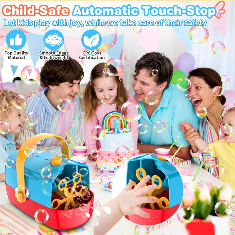 Zerhunt Bubble Machine Durable Automatic Bubble Blower, 18000+ Big Bubbles Per Minute Bubbles for Kids Toddlers Bubble Maker Operated by Plugin or Batteries Bubble Toys for Indoor Outdoor Birthday Party - Image 5