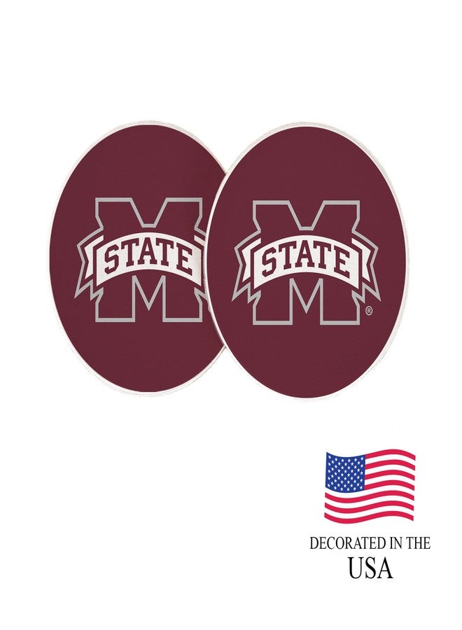 ديزرت كاكتوس مجموعة قواعد أكواب سيارة من الحجر الرملي الماص، عليها شعار جامعة ولاية ميسيسيبي (التصميم أ)، على شكل صبار صحراوي وشعار فريق بولدوجز. - Image 4