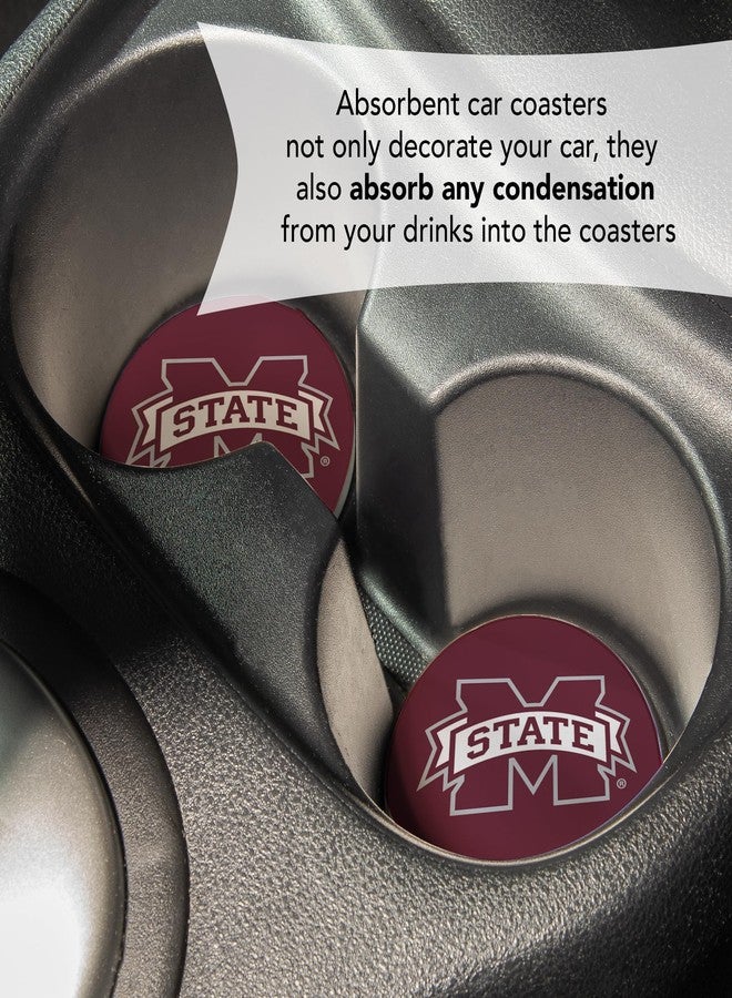 ديزرت كاكتوس مجموعة قواعد أكواب سيارة من الحجر الرملي الماص، عليها شعار جامعة ولاية ميسيسيبي (التصميم أ)، على شكل صبار صحراوي وشعار فريق بولدوجز. - Image 5